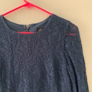 Topshop Blue Lace Retro Dress